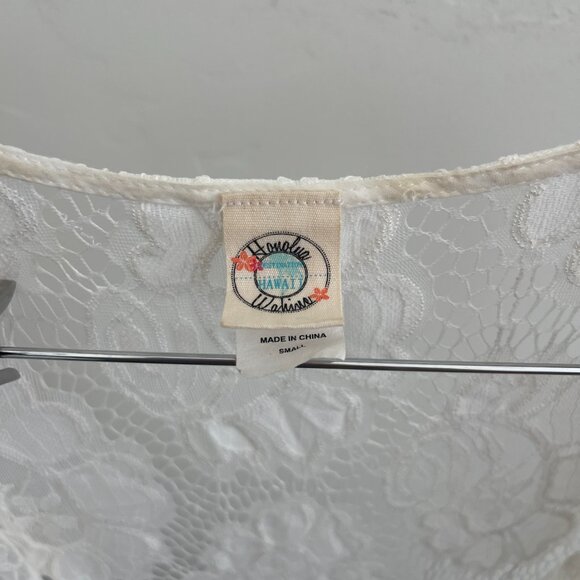 White Lace Kimono with Fringe - Picture 3 of 5